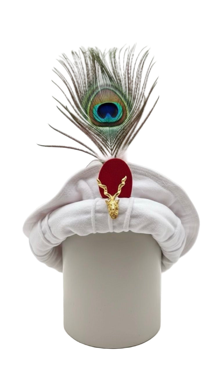 Markhour Badge White Chitrali Cap